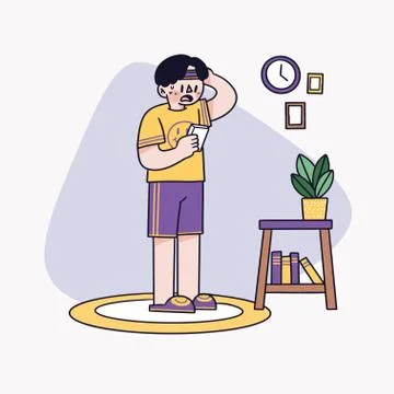 Forgot appointment to do sport Stock Illustration
