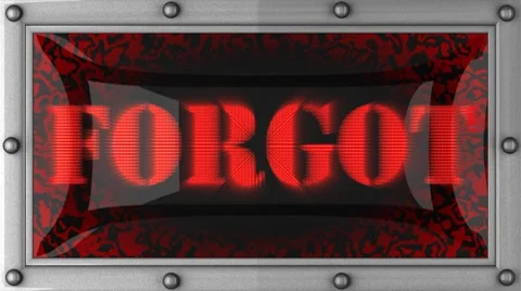 Forgot on led Video stock 8718253
