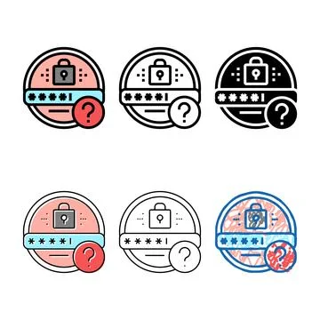 Forgot password color icon multistyle vector Stock Illustration