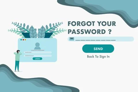Forgot password concept. forgot social media account password Illustrazione stock