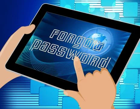 Forgot Password Tablet Shows Login Authentication Invalid - 3d Illustration Stockillustratie