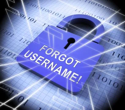 Forgot Username Padlock Means Wrong Userid Entered - 3d Illustration Illustrazione stock
