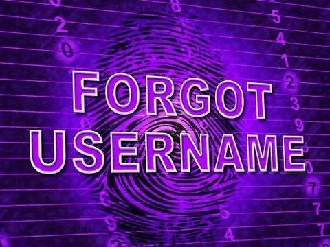 Forgot Username Screen Means Wrong Userid Entered - 3d Illustration Stockillustratie