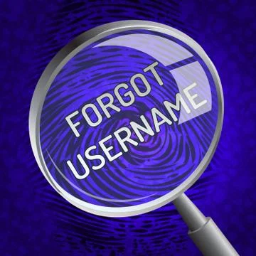 Forgot Username Words Means Wrong Userid Entered - 3d Illustration Stock-Illustration