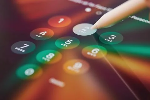 Forgotten passcode on digtial device Stock Photos