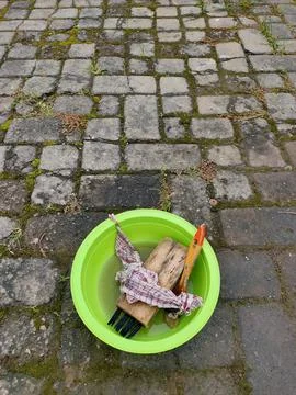 Forgotten Tools on Paved Ground Stock Photos