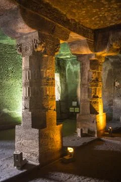 Forgotten underground temple Stock Photos
