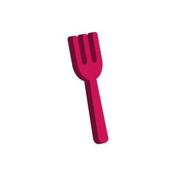 Fork 3d icon. Cutlery. Stock Illustration