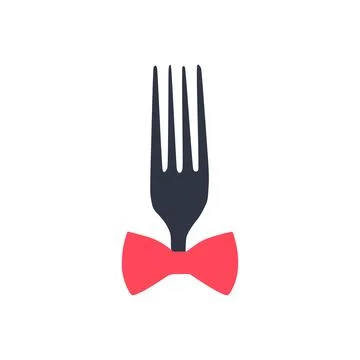Fork and Bow Tie Restaurant Logo. Stockillustratie