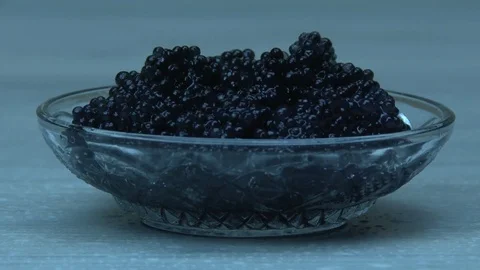 Fork and caviar Stock Footage 81089463