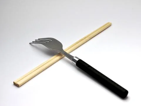 Fork and Chopstick Stock Photos