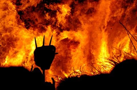 Fork and fire Stockfoto's