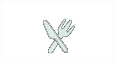 Fork and knife 2d animation video clip Vídeo Stock 295117499
