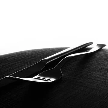 Fork and knife background Stock Photos