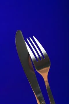 Fork and knife closeup Stock Photos