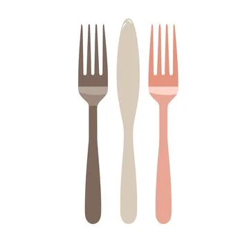 Fork and knife flat icon. Vector illustration of fork and knife. 스톡 일러스트