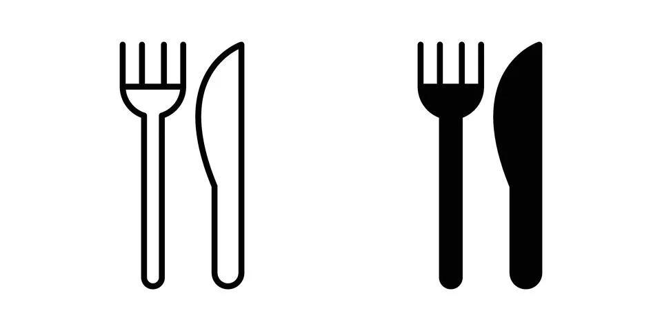 Fork and Knife icon or illustration vector symbols Stock Illustration