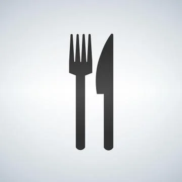 Fork and Knife icon, solid vector illustration isolated on modern background. イラスト素材