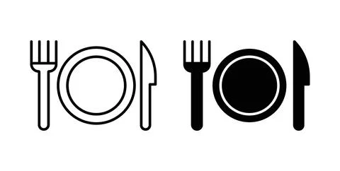 Fork and Knife icon symbol. Flat Vector illustration Stock Illustration