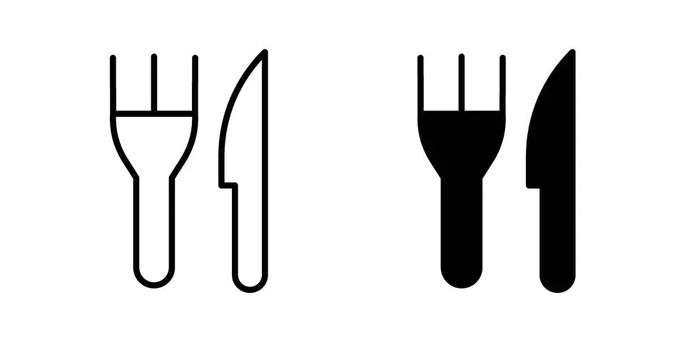 Fork and Knife icon vector design illustrations Illustrazione stock