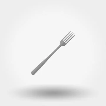 Fork and knife - illustration with shadow Stock Illustration