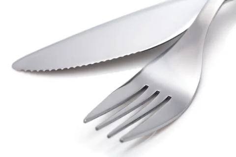 Fork and knife isolated Stock Photos
