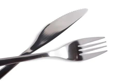 Fork and knife isolated Stock Photos