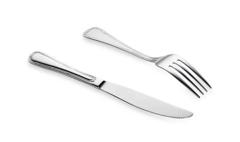 Fork and knife isolated Stock Photos