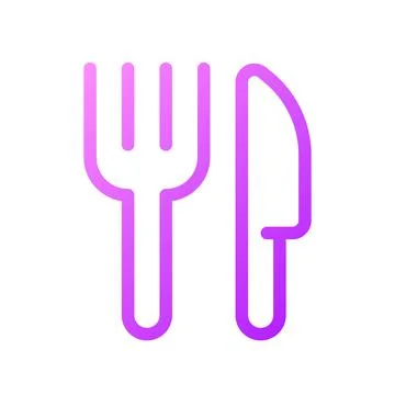 Fork and knife pixel perfect gradient linear ui icon Stock Illustration