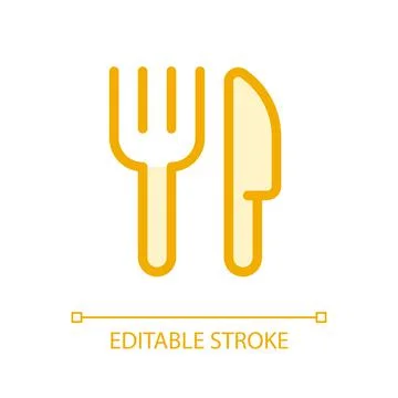 Fork and knife pixel perfect glassmorphism ui icon Stock Illustration