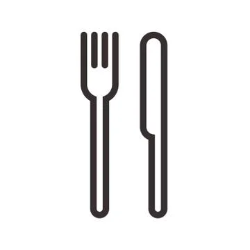 Fork and knife sign Stock Illustration