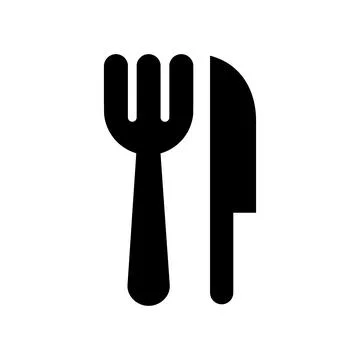 Fork and knife silhouette style icon design, Cook kitchen Eat food restaurant Stock Illustration