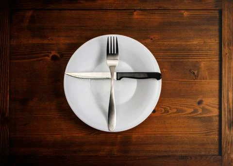 Fork and knife symbol setting for saying that other food request. Foto stock