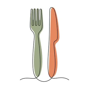 Fork and knife utensils vector illustration Stock Illustration