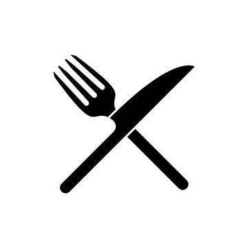 Fork and knife vector icon cutlery restaurant food symbol. Dinning illustration Stock Illustration