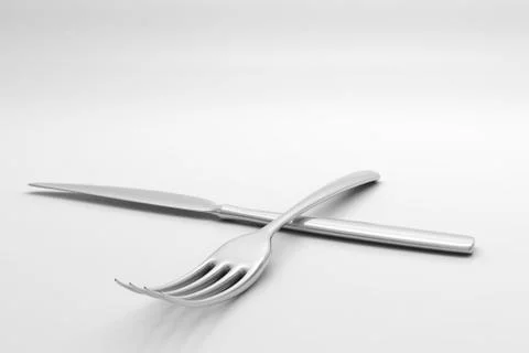 Fork and Knife on white background Stock Illustration
