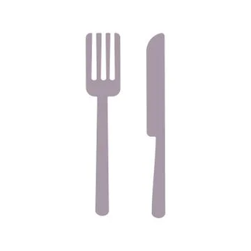 Fork and knife on white background. Cutlery Stock Vector illustration. Stock Illustration