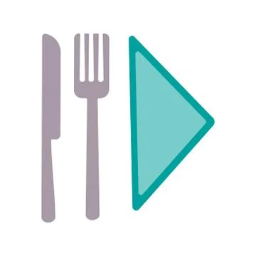 Fork and knife on white background. Cutlery Stock Vector illustration. Stock Illustration