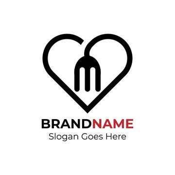Fork and love logo concept. Stock Illustration