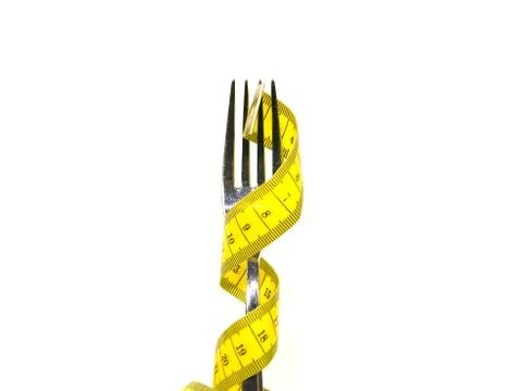 Fork and measuring tape Stock Photos