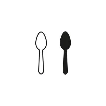 Fork and spon icon vector on white background Stock Illustration