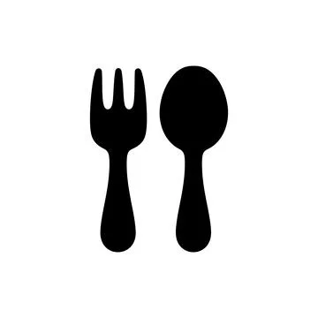Fork and Spoon Dining Daily Routine Icon Stock Illustration