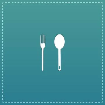 Fork and spoon icon Stock Illustration