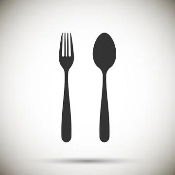 Fork and spoon icon isolated on white background Stock Illustration