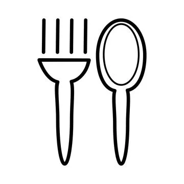 Fork and spoon icon isolated on white background. Stock Illustration