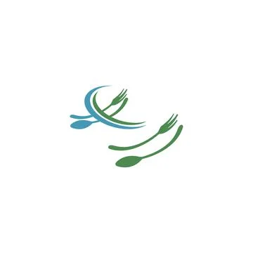 Fork and spoon icon logo design vector Stock Illustration