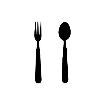 Fork and spoon icon. Simple style poster background symbol. Fork and spoon .. Stock Illustration