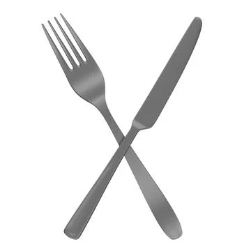 Fork and spoon isolated on white background Stock Illustration