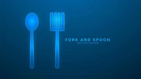 Fork and spoon, Kitchen cutlery set for restaurants cafe business. Vector i.. Stock Illustration
