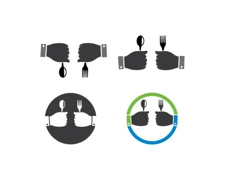 Fork and spoon logo vector illustration Illustrazione stock